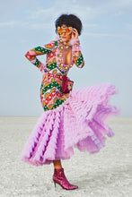 Embroidered & Ruffled Bodycon Dress
