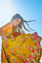 Mustard Embroidered Top & Skirt