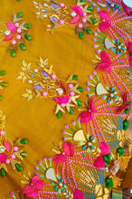 Mustard Embroidered Top & Skirt