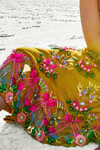 Mustard Embroidered Top & Skirt