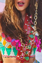 Multi-Coloured Embroidered Top & Skirt