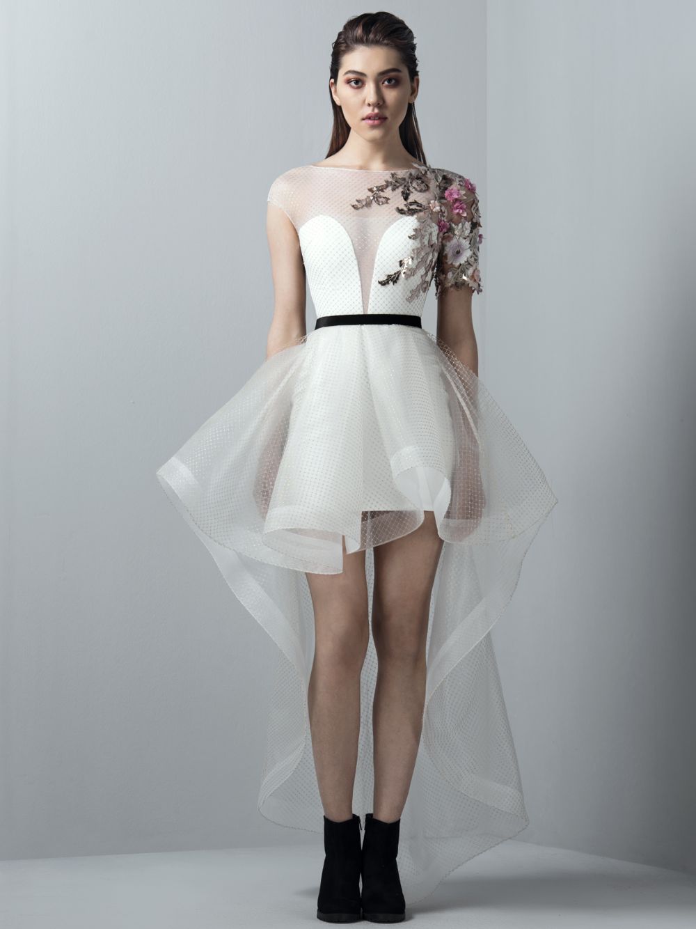 Embellished High-Low Dress