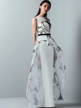 Organza Dress With Asymmetric Peplum