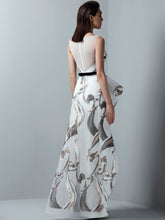 Organza Dress With Asymmetric Peplum