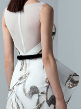 Organza Dress With Asymmetric Peplum