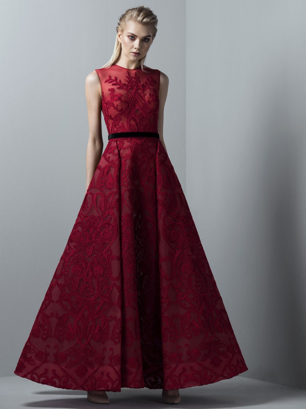 Embroidered A-Line Dress