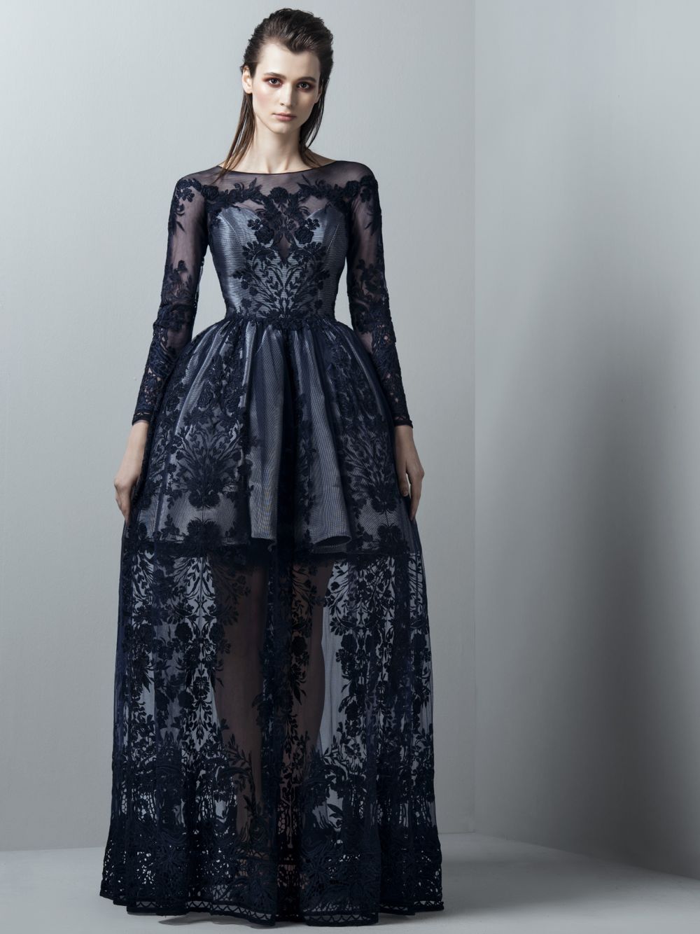 Embroidered Illusion Dress