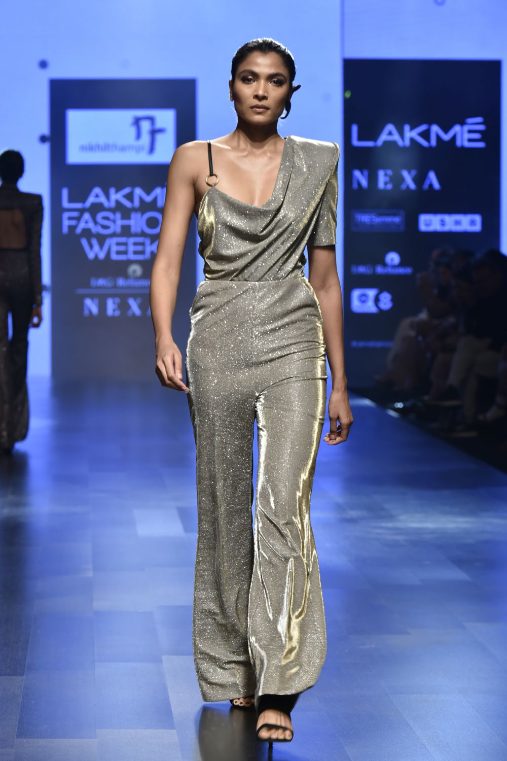 One Shoulder Draped Jumpsuit