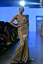 Shimmer Draped Fishtail Gown