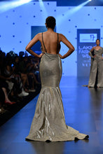 Shimmer Draped Fishtail Gown