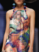 Tie-Neck Dress with Vaporous Effect