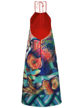 Tie-Neck Dress with Vaporous Effect
