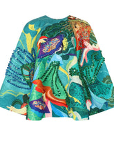 Embroidered Printed Cape