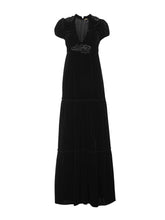 Embroidered Velvet Gown