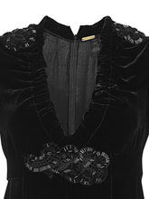 Embroidered Velvet Gown