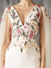 Embroidered Jumpsuit With Cape