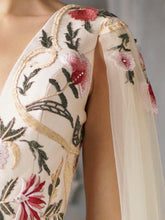 Embroidered Jumpsuit With Cape