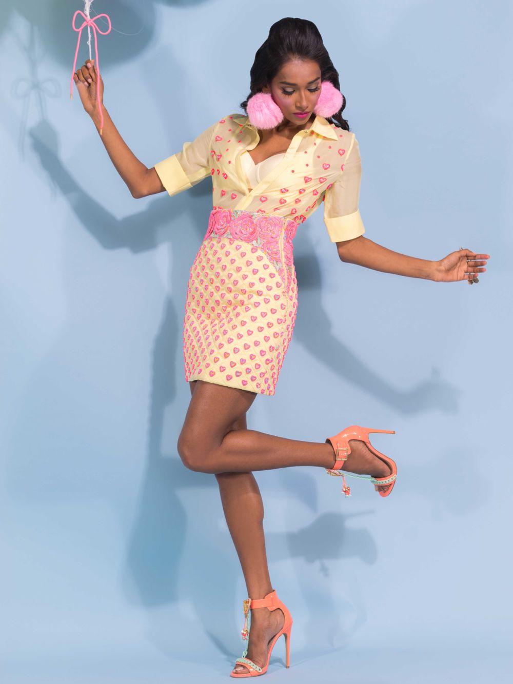 Embroidered Shirt & Skirt Set