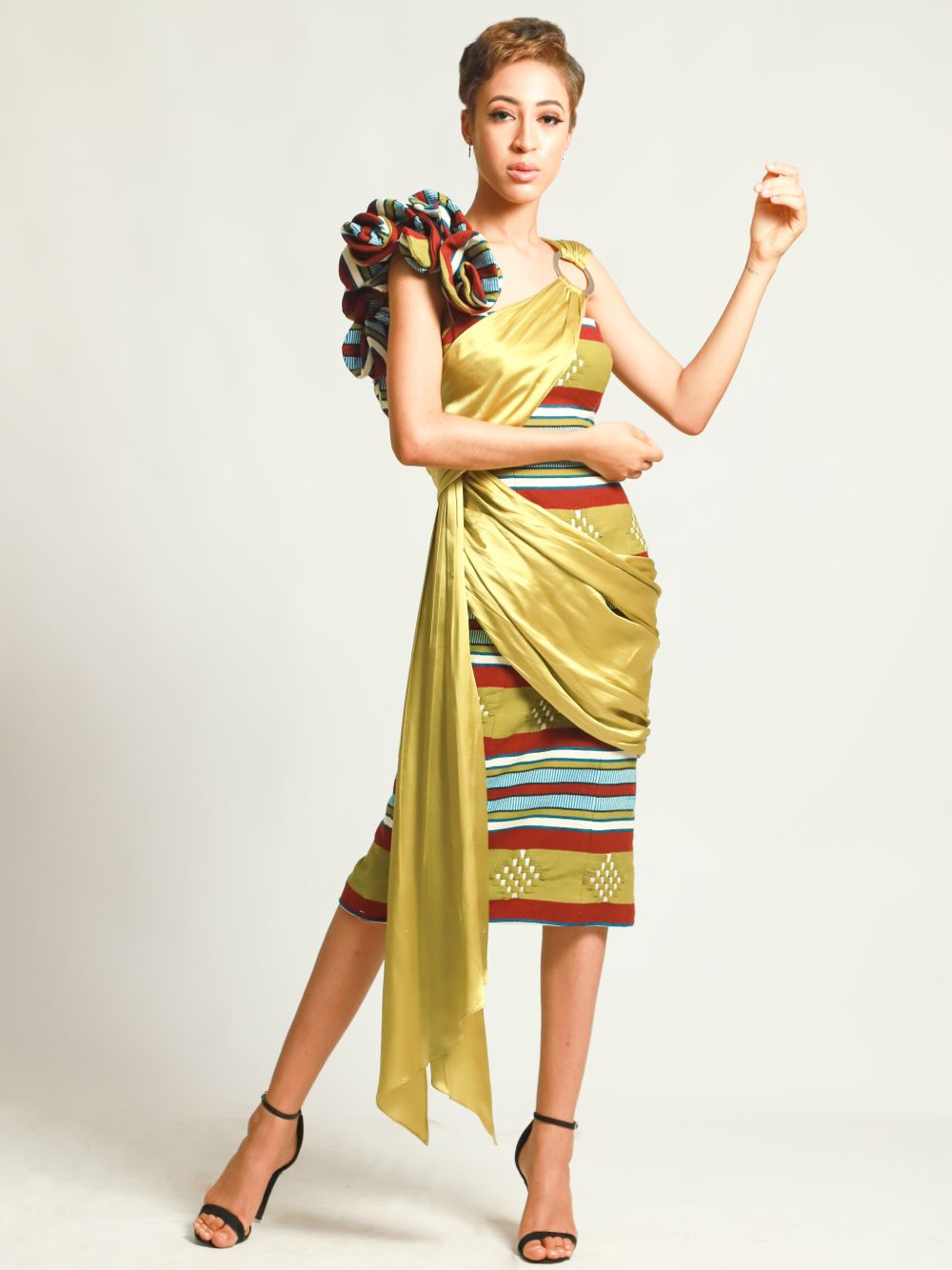 Titi hand-woven silk wrap dress