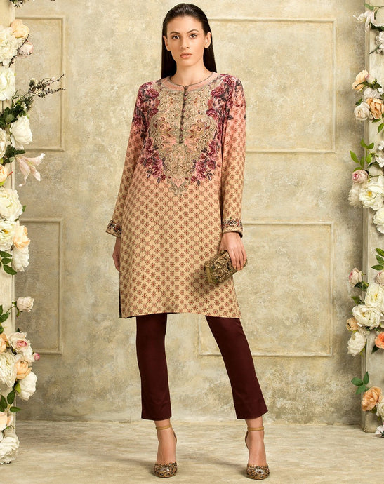 Hand Embroidered Printed Tunic