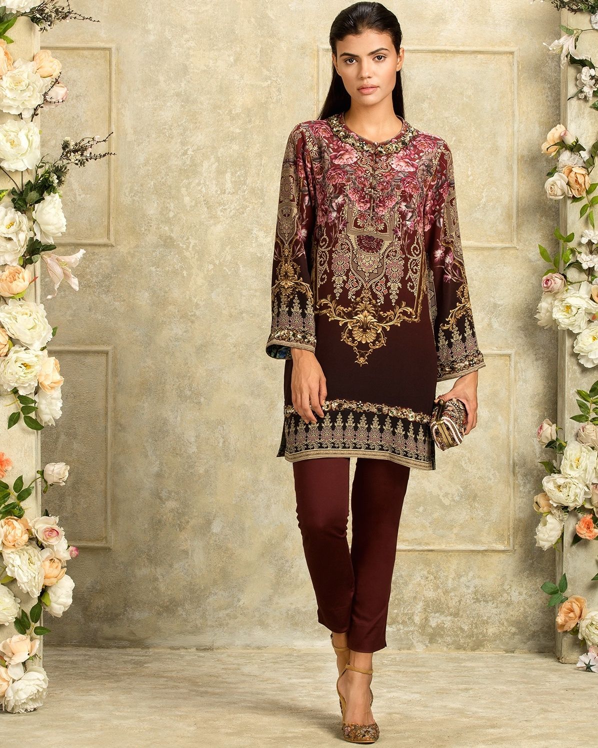 Hand Embroidered Printed Tunic