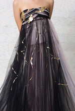 Hand Beaded Painted Ball Gown