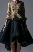 EMBROIDERED TOP & PLEATED SKIRT