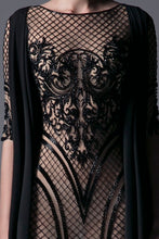EMBROIDERED EVENING GOWN