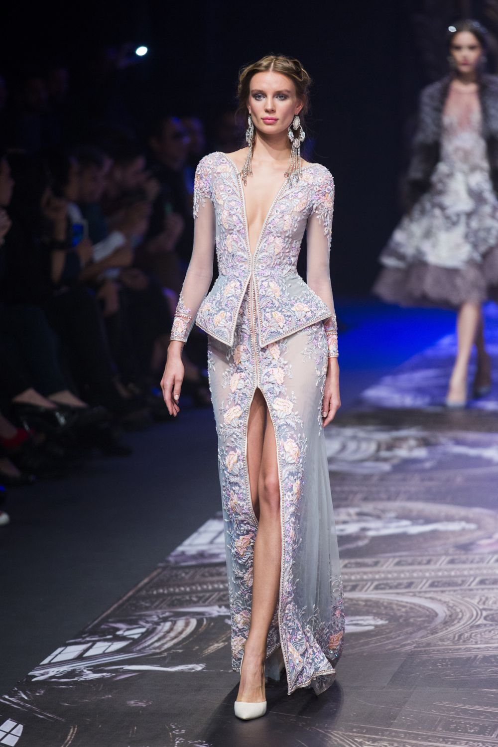Hand Embellished High-Slit Couture Dress World Wide Couture Hand Embellished High-Slit Couture Dress World Wide Couture