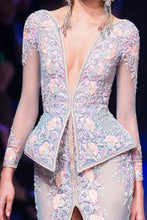 Hand Embellished High-Slit Couture Dress