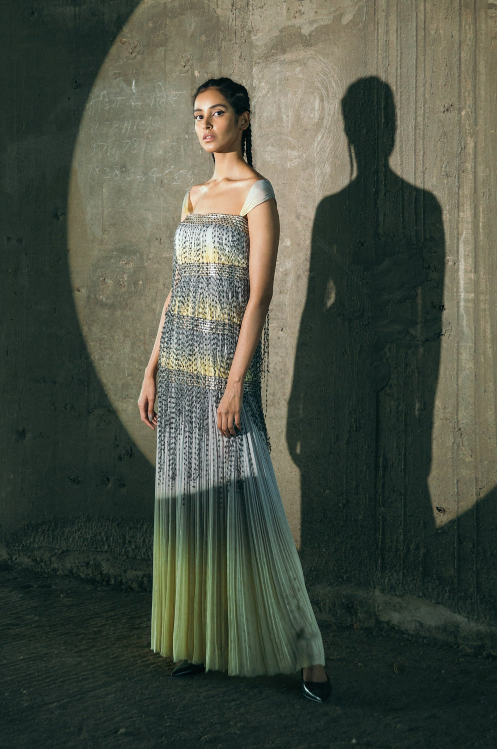 hand embroidered maxi dress LINEN LILY EMBROIDERY MAXI DRESS