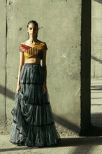 Glass Weave Bustier + Tiered Lurex Gathered Skirt