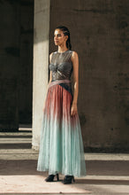 Hand-Embroidered Shimmer Lurex Bodysuit + Gradient Gathered Organza Skirt