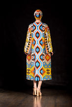Silk Ikat Kimono Dress & Turban Set