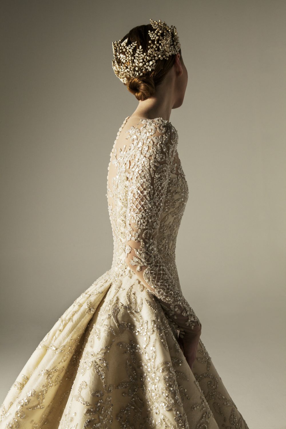 gold couture wedding dress BRIDAL EVERLINE '26
