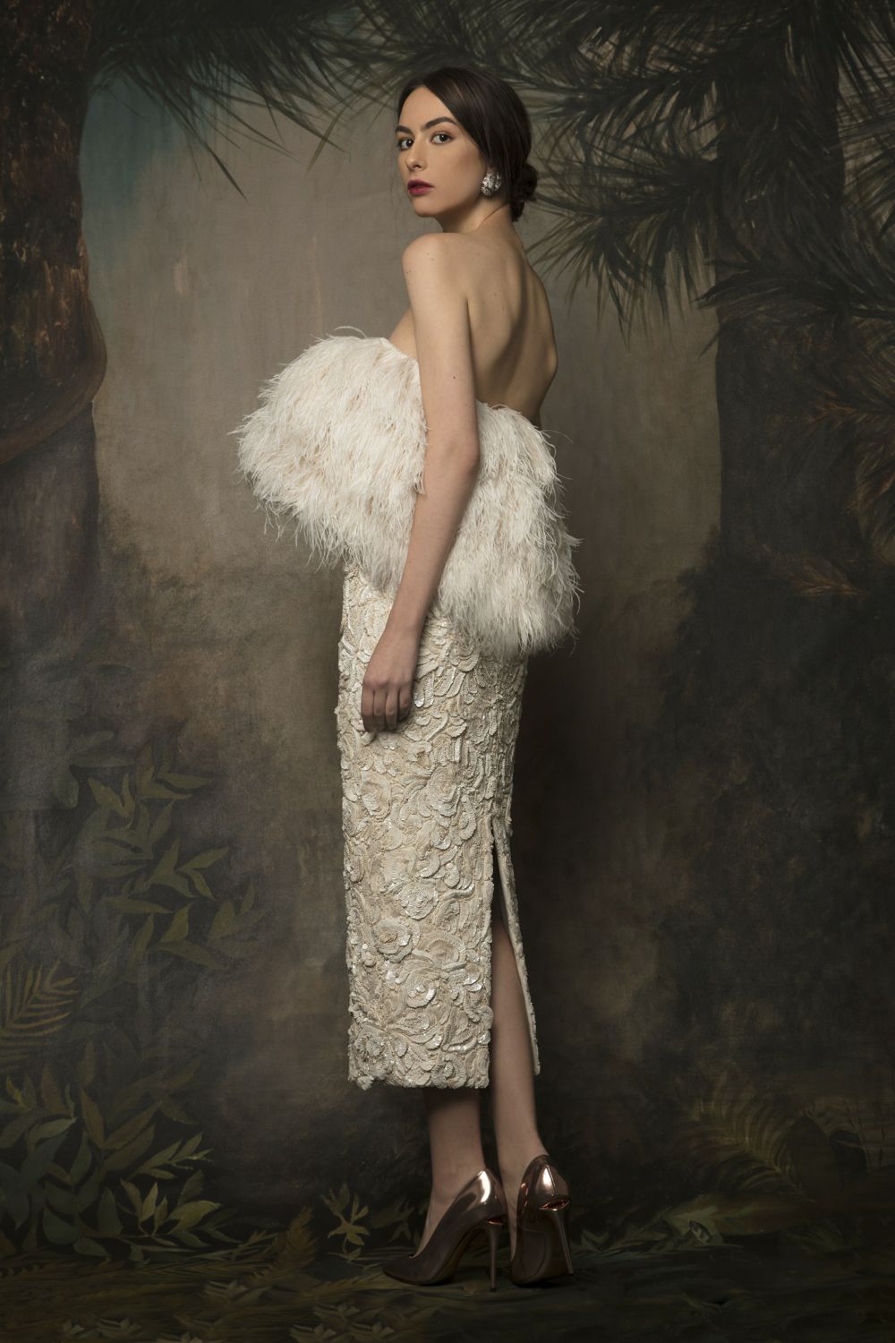 Ostrich Feather Strapless Couture Dress – World Wide Couture