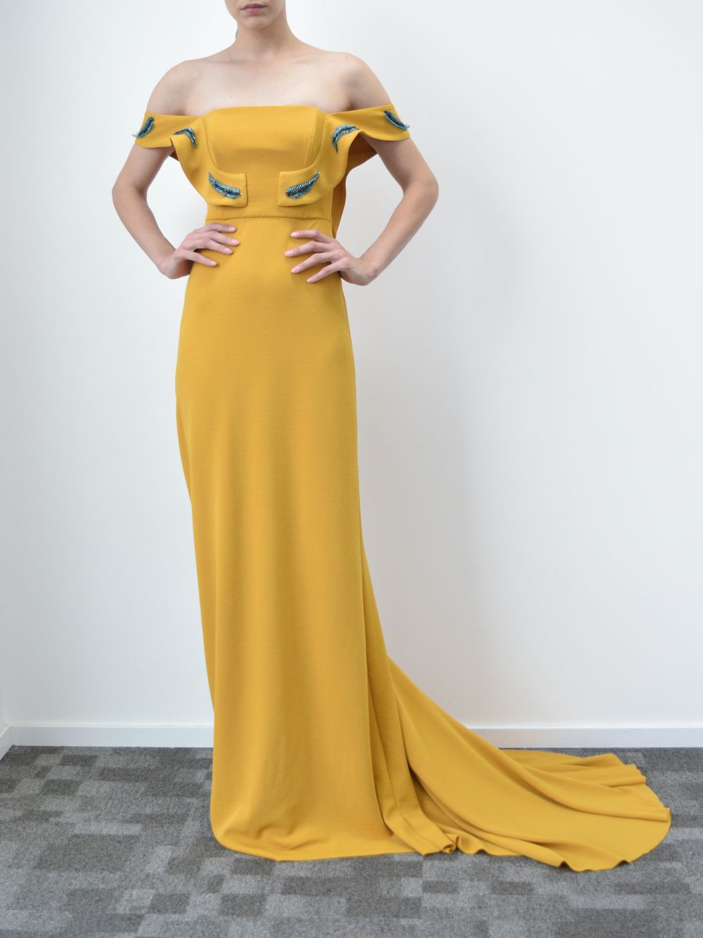 Embellished Yellow Gown