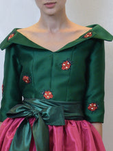 Green Top & Fuchsia Skirt