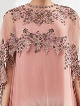 Pink Shaded Dress with Cape