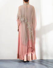 Pink Embroidered Crop Top and Skirt with Attached Cape