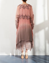 Pink Shaded Dress with Cape
