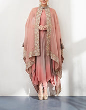 Pink and Beige Cape with Dress