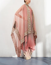 Pink and Beige Cape with Dress