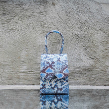 Snake Print Mini Bag In Iridescent Blue-White-Grey