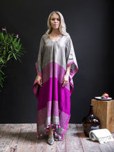 Handwoven Caftan With Pom-Poms
