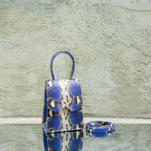 Egyptian Blue Python Print Mini Bag