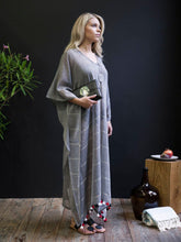 Handwoven Caftan With Pom-Poms