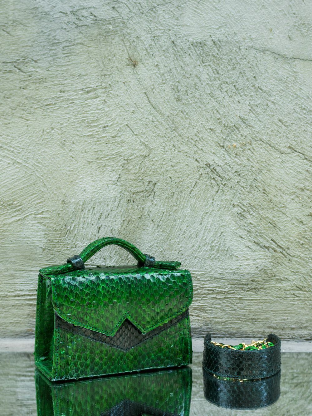 Vintage Mottled Snakeskin Satchel Style Bag – RevivalVintage