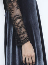 Embellished Lace And Velvet Gown