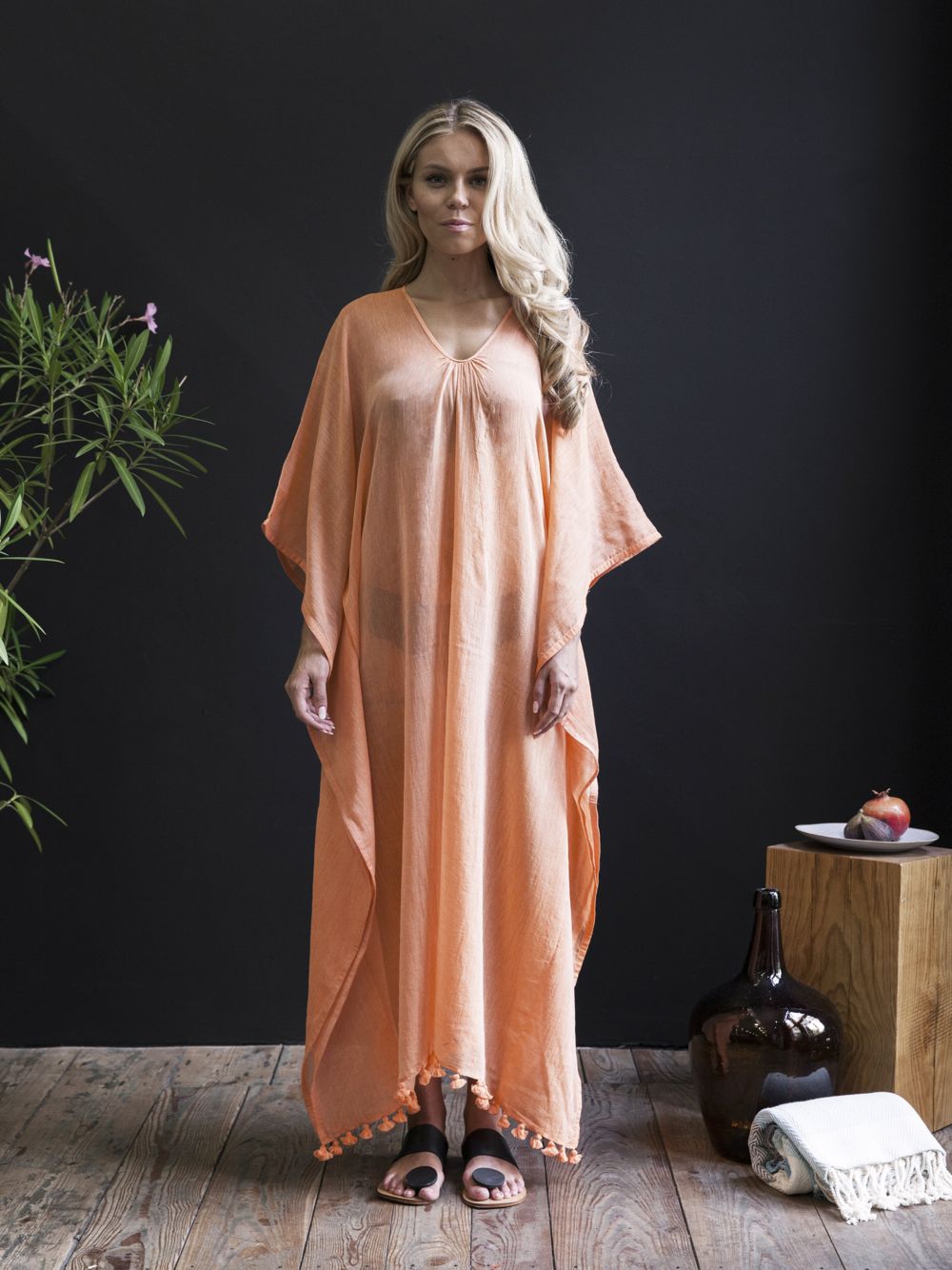 orange caftan dress Danya Kaftan Dress